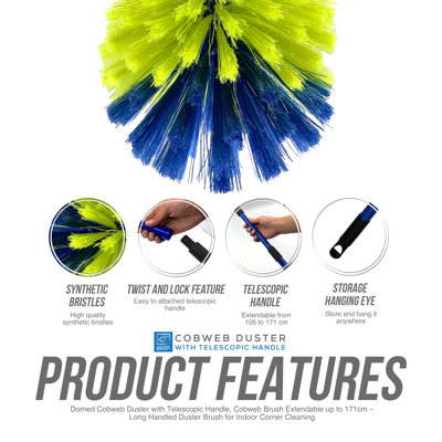 Domed Cobweb Duster with Telescopic Handle