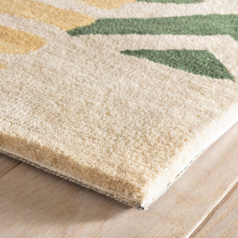Patchwork Hand Tufted Wool Rug, Rectangle 9' x 12'