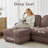 105" U-Shaped Upholstered Modular Sectional Sofa with 2 Movable Ottomans, 2 Round Pillows, and Recessed Base-277085319-277085313