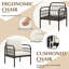 3-Piece Rattan Garden Furniture Set With Coffee Table And Cushions For Patio, Balcony, Yard, Poolside