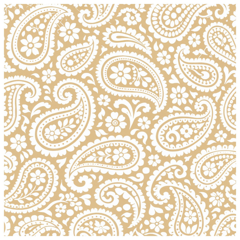 Beige Paisley Pattern Quilted Thin Bedspread, Twin