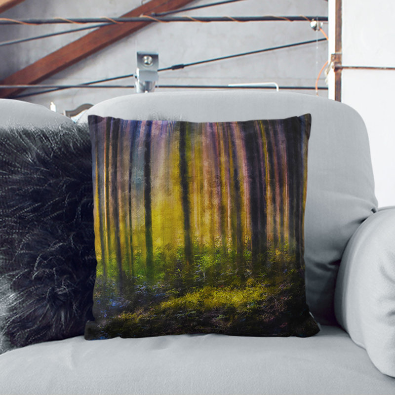 Forest Dreams Cushion with Filling, Black, 55cm H x 55cm W x 20cm D