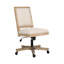 Chaise de bureau rustique beige et naturelle avec fonction pivotante et siège réglable en hauteur avec options de pivotement et de levage