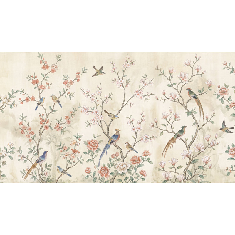 Papier peint amovible chinois, 100"x96", Non-Woven Nonpasted