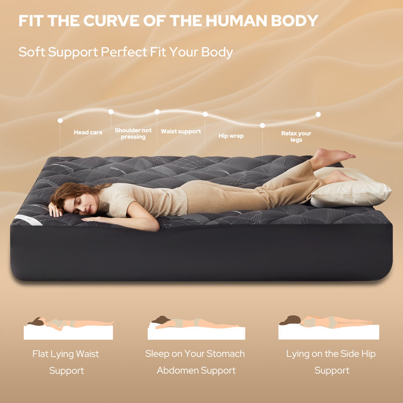 Surmatelas en rayonne de bambou BEDLORE®, surmatelas moelleux en forme de nuage avec poche profonde de 6 à 18 po, surmatelas moelleux pour soulager les maux de dos