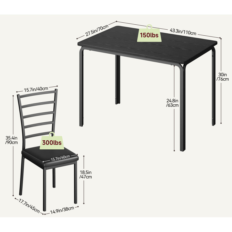 Dining Table For 2, Small Table And Chairs Set Of 2, Dinette Set For 2, Square Dinner Table Set, 3 Piece Kitchen & Dining Room Sets For Small Space (black, Table With 4 Upholstered Chairs)