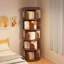 Bibliothèque rotative à 5 niveaux, bibliothèque rotative à 360 °, peu encombrante, petite bibliothèque rotative pour chambre à coucher, salon, maison, bureau, noyer