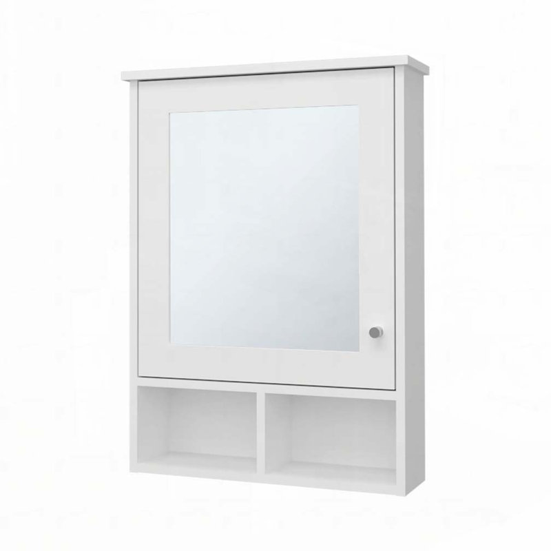Pharmacie avec porte et miroir inclus, Blanc