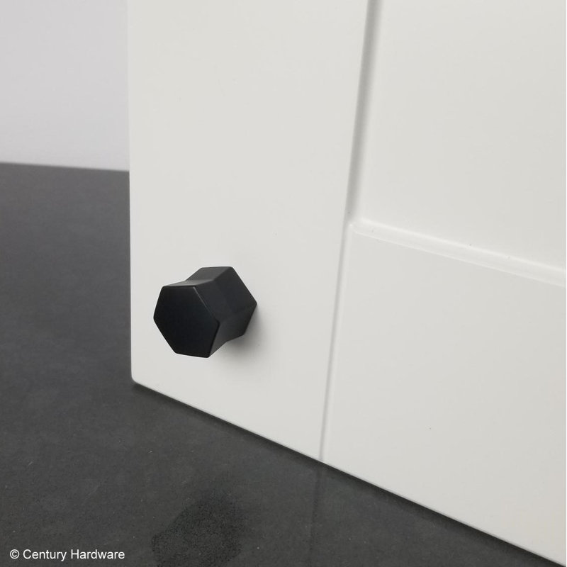 Moka Geometric Round Knob, Matte Black