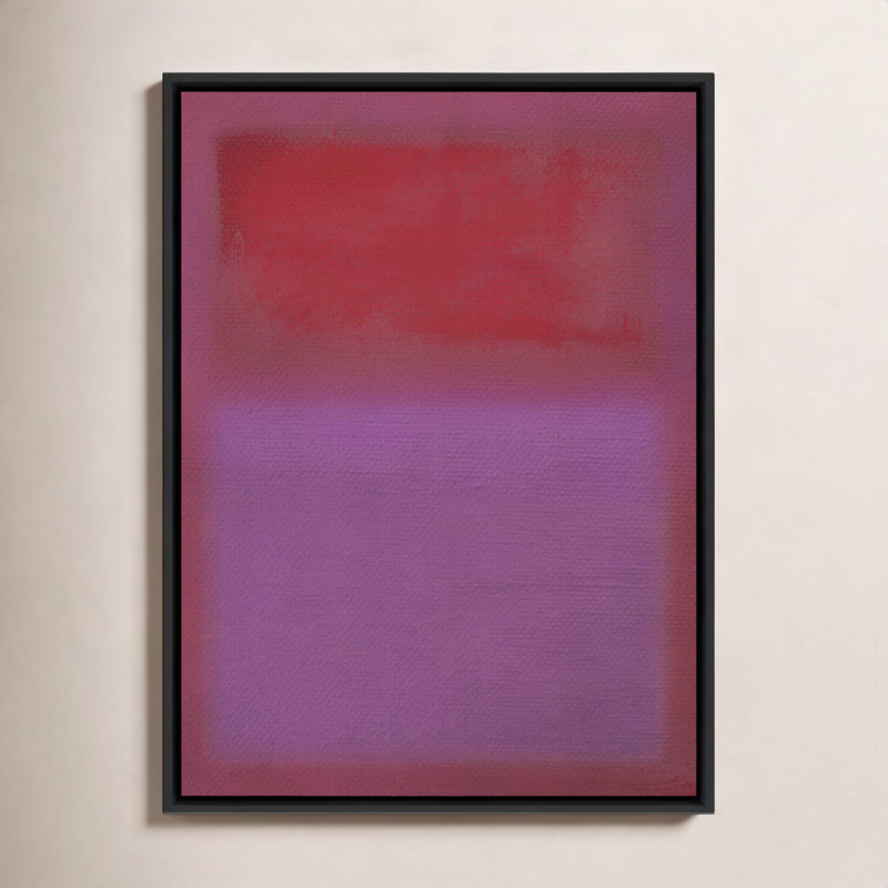 Composition Deep Painting by Charles Stuart, 32" H x 24" W x 2" D, Violet, Black