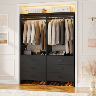 4ft Closet System with Wooden Drawers