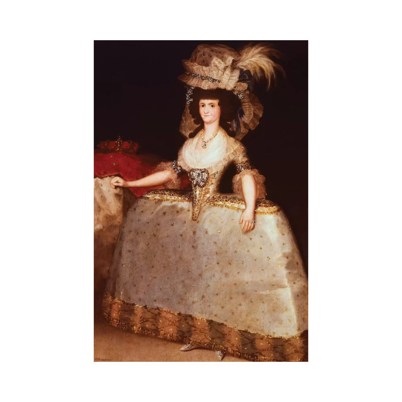 Portrait Of Maria Luisa Of Parma (Queen Consort Of Charles IV, King Of Spain) by Francisco Goya - Wrapped Canvas Painting