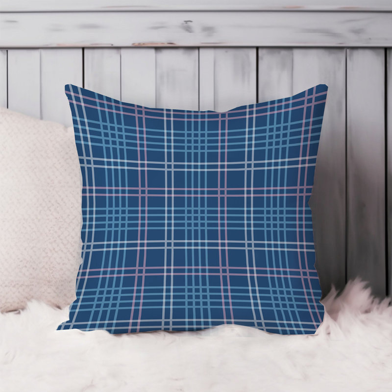 Plaid XIII Modern Blue, 18" H x 18" W
