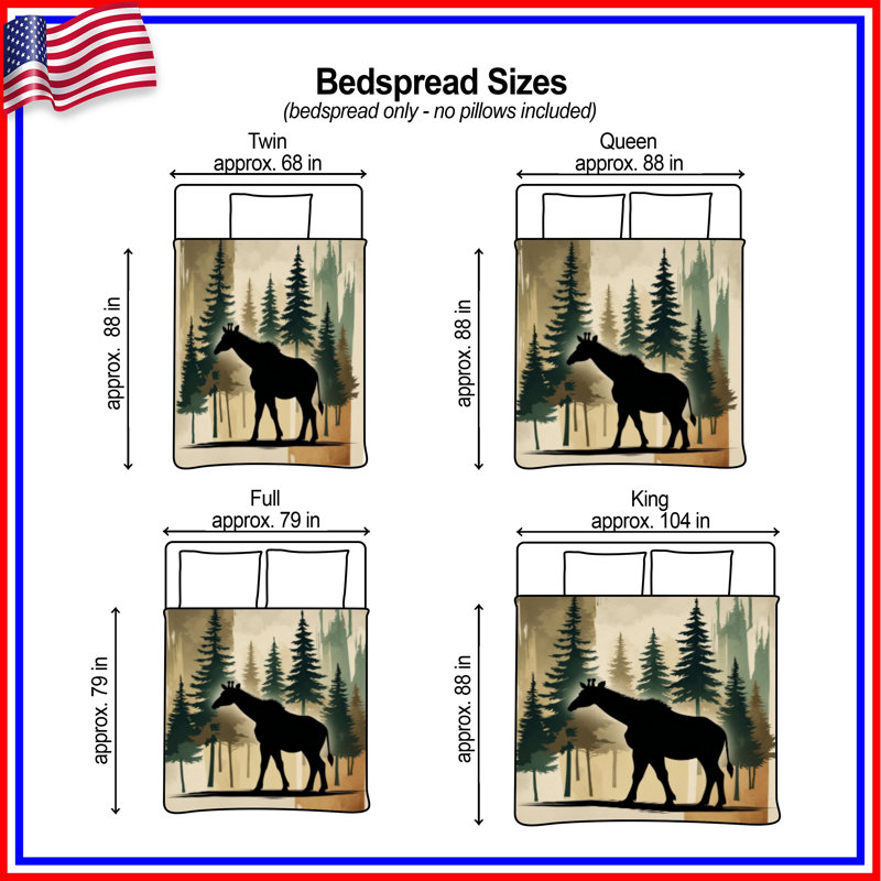 Girafe Silhouette Forest Bedding, Lit simple