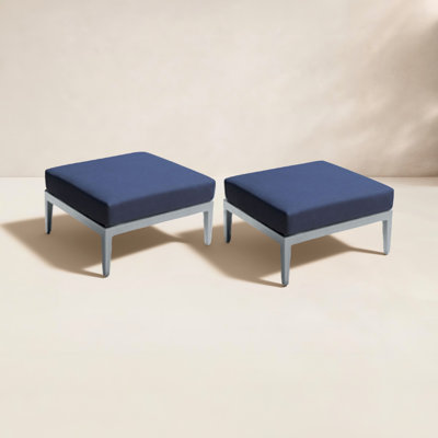 Thurgood Metal Outdoor Ottoman with Sunbrella® Cushion