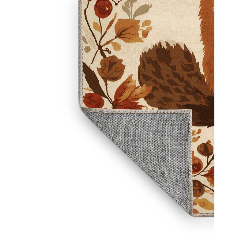 Machine Washable Karlov Thanksgiving Modern & Contemporary Abstract Rug in Beige – Beige Binding, 5x7