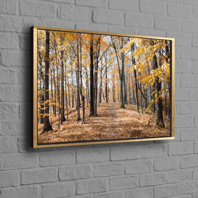 Art mural sur toile en coton à thème automnal avec interprétation moderne du paysage d'arbre, idéal pour rehausser les intérieurs tendance et campagnards