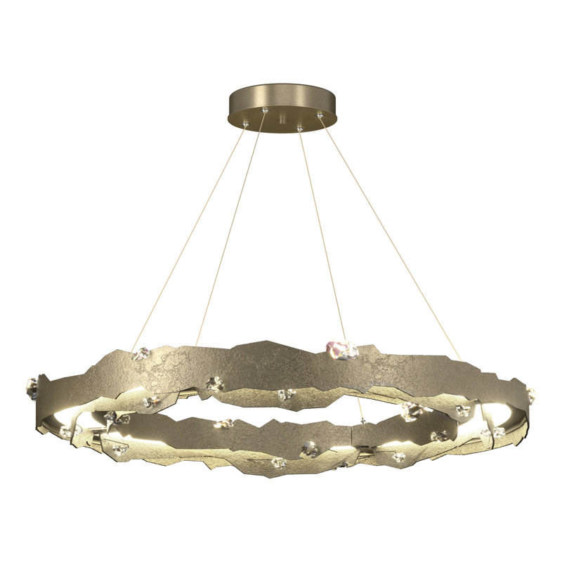 Trove Wagon Wheel LED Chandelier, Soft Gold
