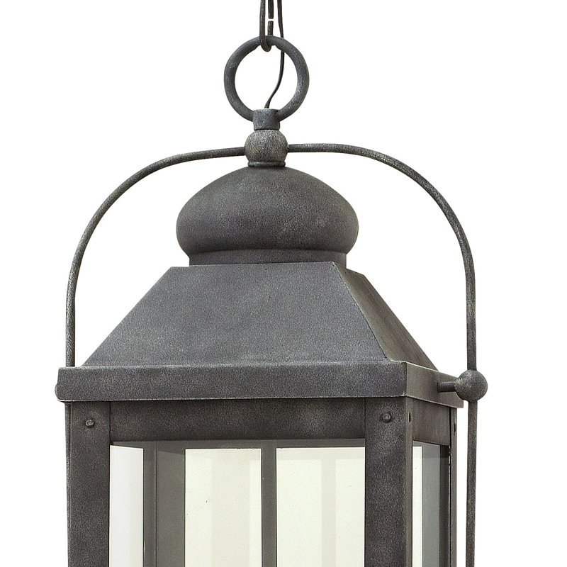 Anchorage 3-Light Outdoor Hanging Carriage Lantern w/ LED Included, Aged Zinc, Incandescent