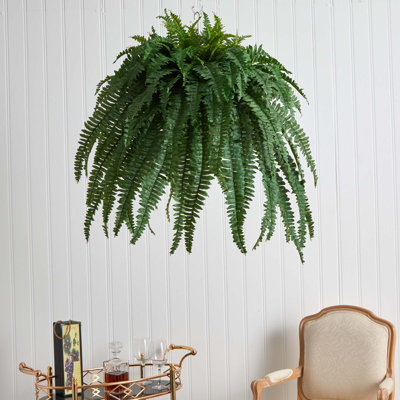 39'' Faux Fern Plant in Metal Planter