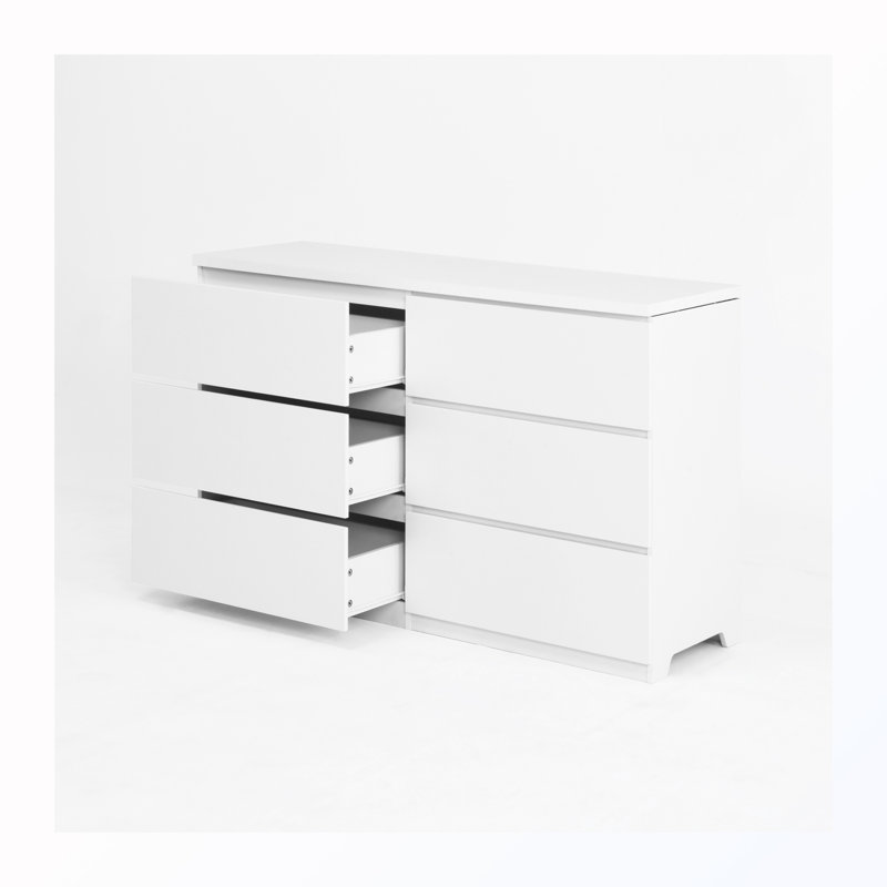 Commode d'appoint avec 6 tiroirs, White