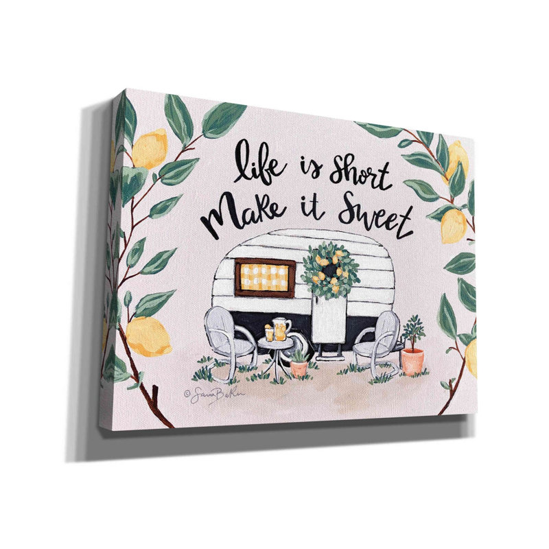«Make It Sweet Vintage Camper» par Sara Baker, toile, art mural, H 12 po x l 16 po x P 0,75 po