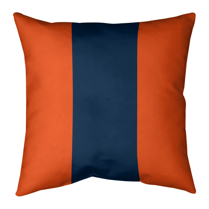 Housse de coussin de football Denver, 16 po x 1 po, Orange et bleu marine, Polyester filé