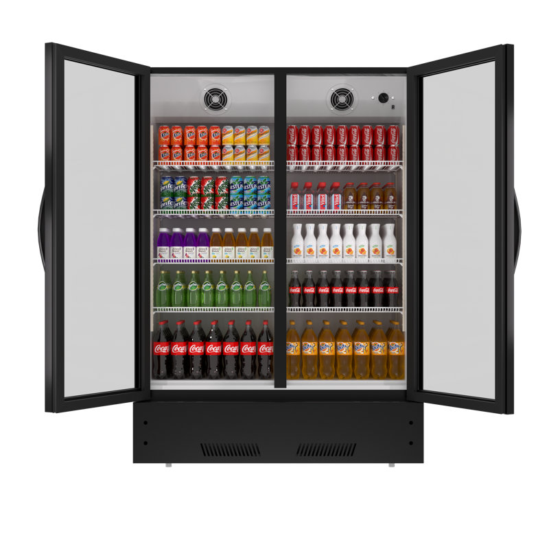 Réfrigérateur commercial Kichking de 38,3 po, réfrigérateur à boissons de 17 pieds cubes pour le bureau ou le bar, Noir