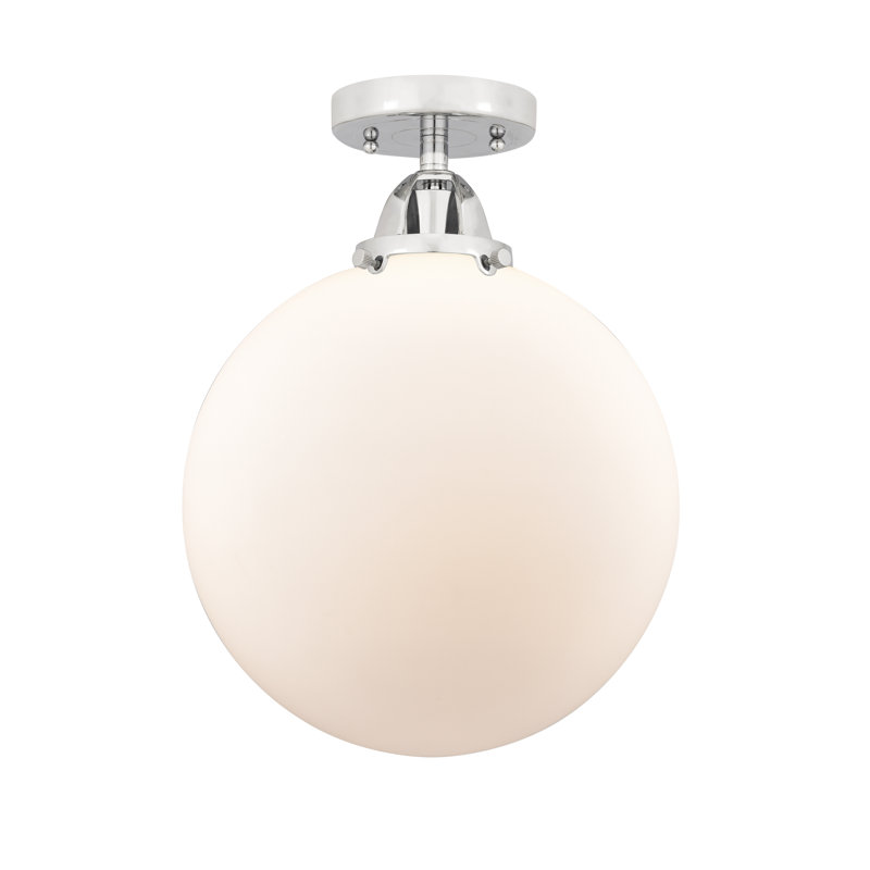 Plafonnier semi-encastré en verre Alfonsa, Ampoule non incluse, Oui, Chrome poli