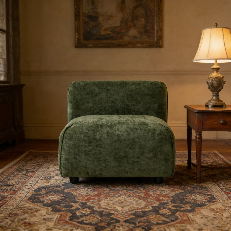 Chaise d'appoint rembourrée et confortable, fauteuil simple incurvé