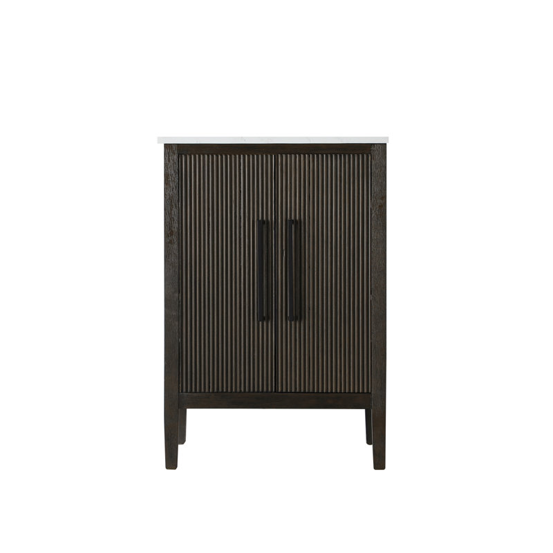 24 inch Single Bathroom Vanity, Chocolate Oak