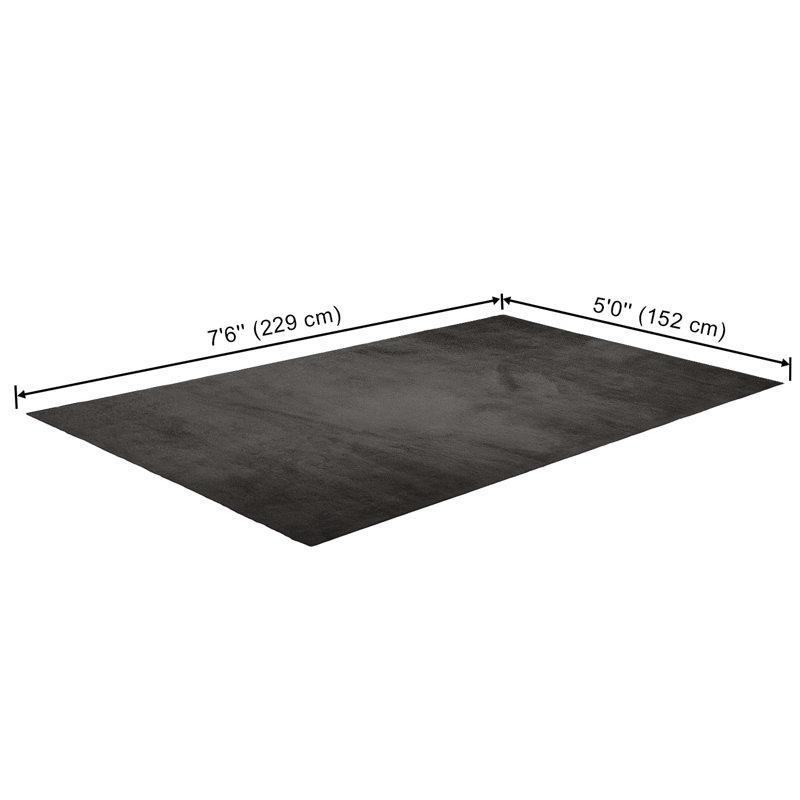 Tapis gris Argo Plush & Shags, Gris, 5 pi 0 po x 7 pi 6 po