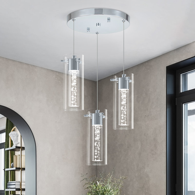 Kamarian 3 - Light LED Cluster Pendant, Chrome
