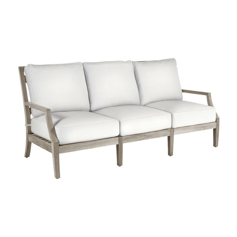 Canapé en teck Haley - Huître, Teck huître, InsideOut® Rollo ‑ lin dentelle, Pas de passepoil + bourre standard
