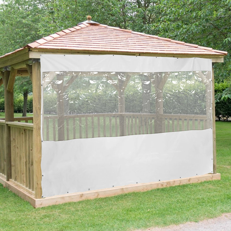 157" W x 98" H Outdoor Clear Awning Waterproof PVC Curtain