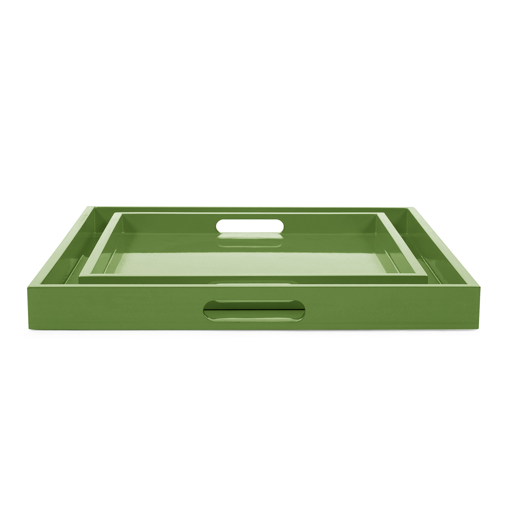 Lavande 2 Piece Tray Set, Dark Green