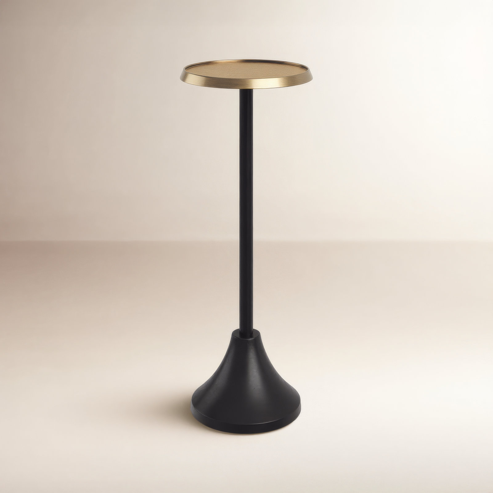 Deanna End Table, 23" H x 9" W x 9" D, Black Base/Gold Top