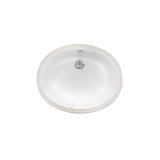 White 50 Ceramic Oval Undermount Bathroom Sink with Overflow