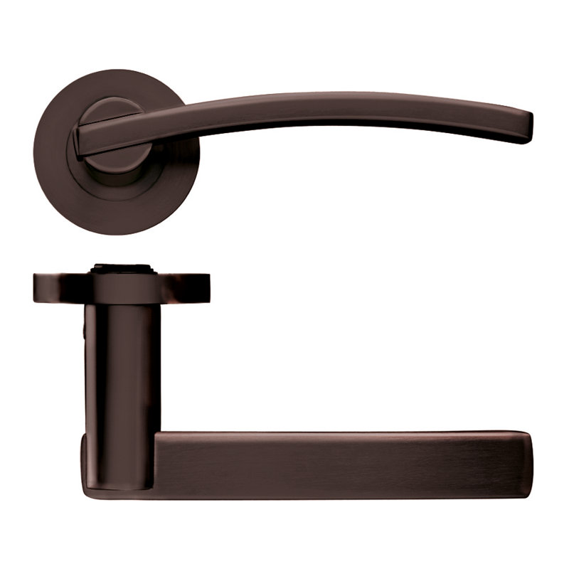 Adria Latch Door Handle, Etna Bronze