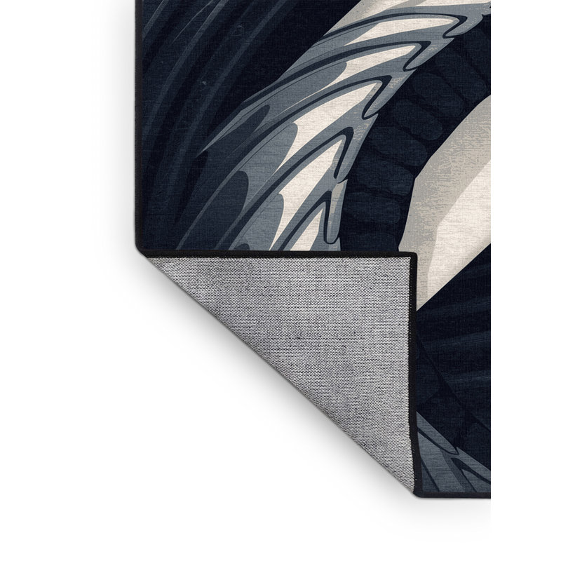 Tapis arc moderne gris lavable à la machine Osazee Wyvern, 7 x 9