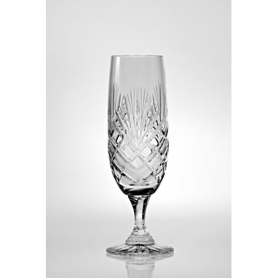 Toasting Flute - Champagne - Flutes - Set of 6 Glasses - Cut Crystal -  6 oz - Made in Europe