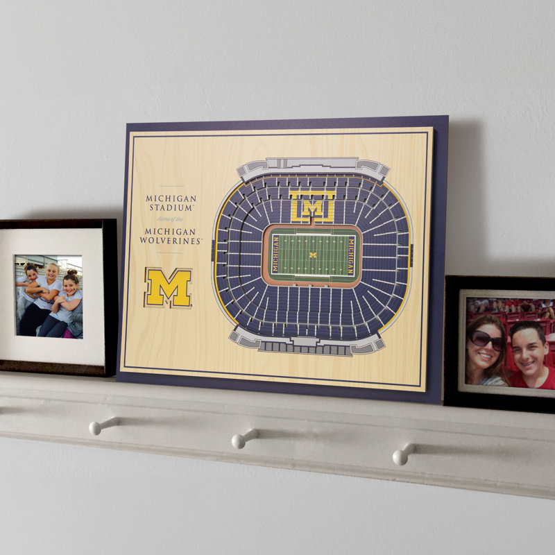 Michigan Wolverines 3D Stadium Wall Art in Team Colors
