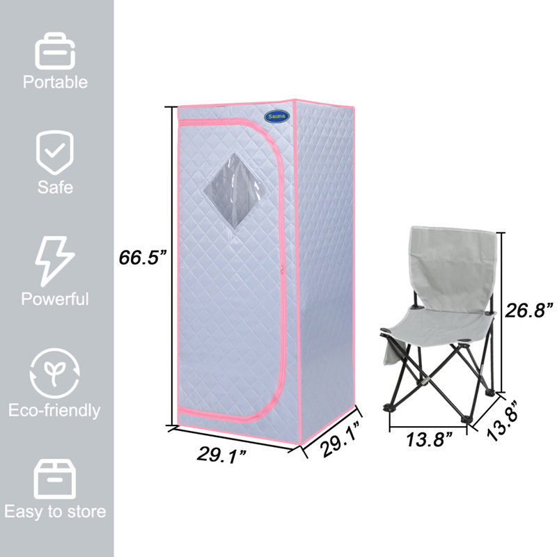 Fulocseny 1 - Person Traditional Steam Sauna with Remote Control, Gray