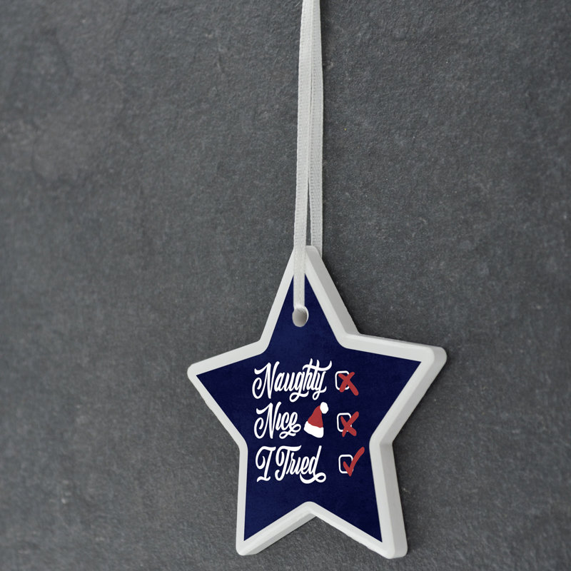 The Seasonal Aisle I Tried Christmas Star Shaped Ceramic Ornament