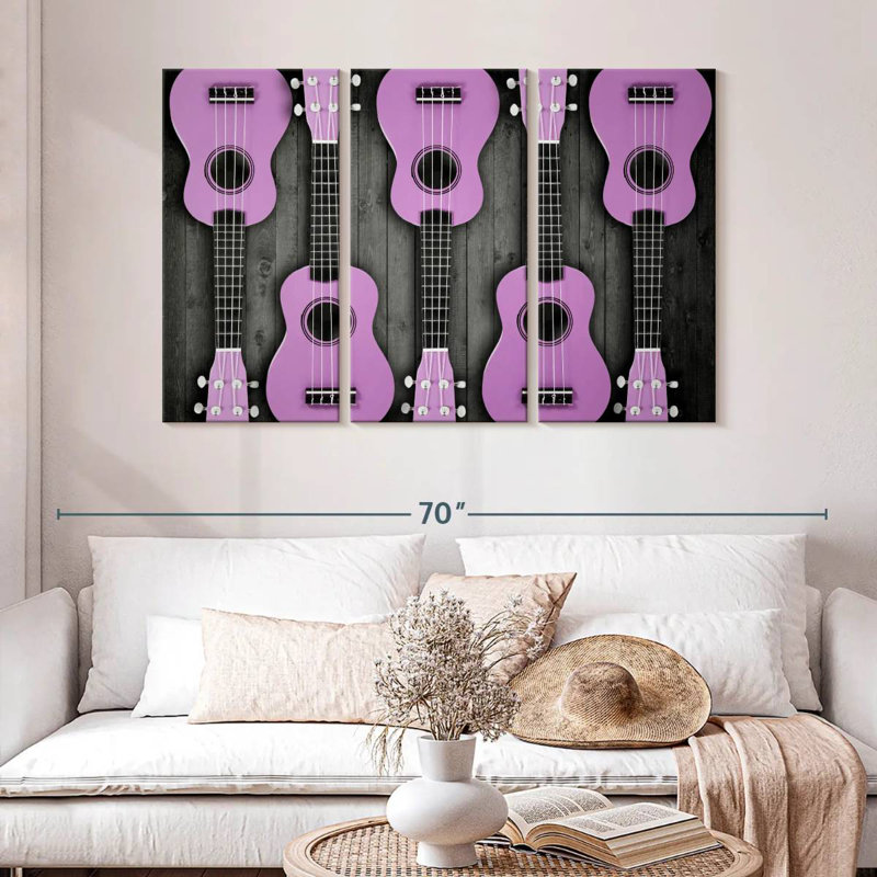 Abarca Purple Acoustic Guitars, 32" H x 50" W