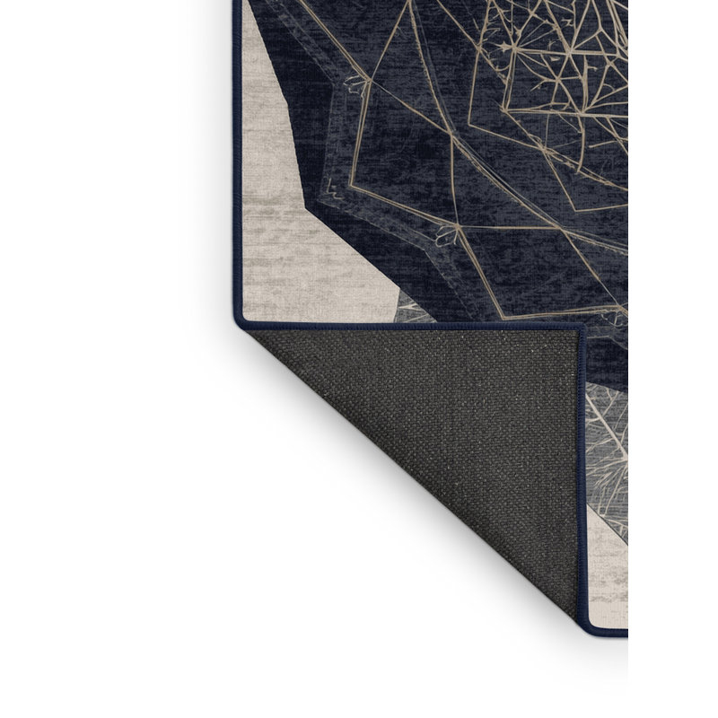 Tapis gris doux et moelleux à motif géométrique Sacala, 3x5