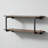 Antique Oak and Sandy Grey 2-Tier Wall Shelf