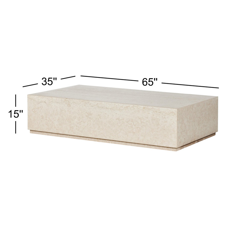 Oakland Outdoor Rectangular Coffee Table-Outdoor Cream Marble