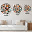 Éléments géométriques rétro multicolores II - horloge murale à motifs-1932343975