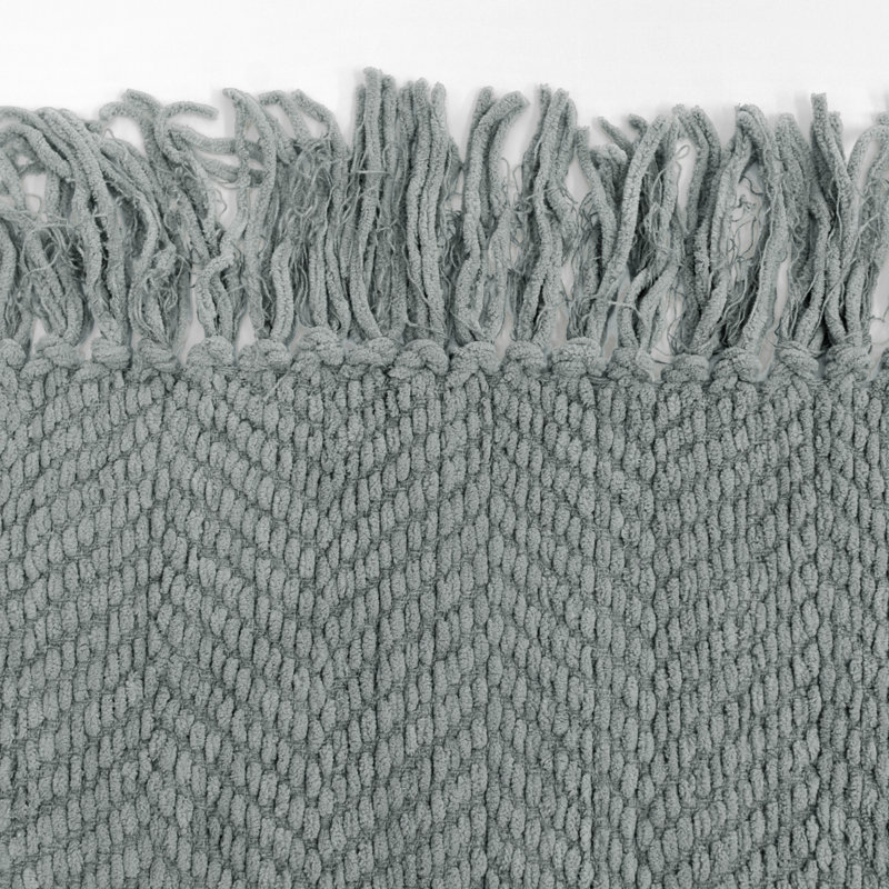 Silver Blue Knitted Polyester Throw Blanket 50'' x 60''